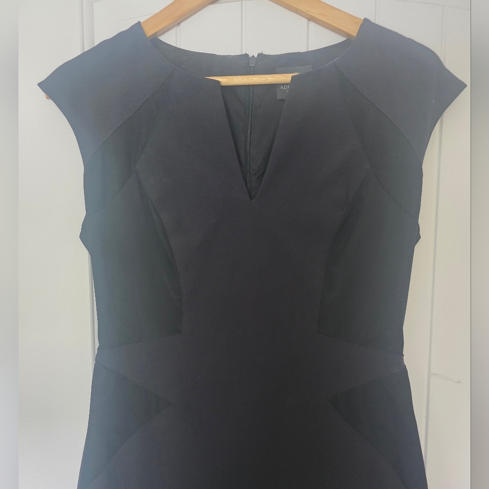 Adrianna Papell Mesh Panel Black Dress Size 6 Small S M Medium LBD